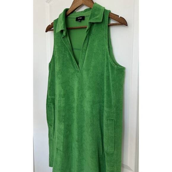 ME+EM Womens Dress US 10 Medium Kelly Green Pockets Terry Coverup Beach Cruise - Picture 2 of 11